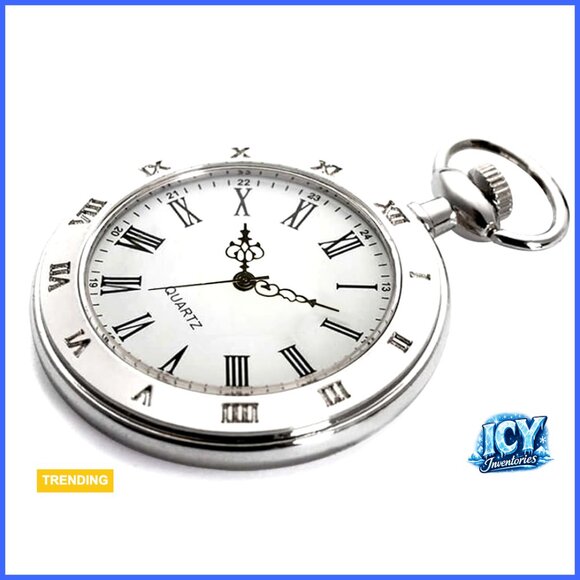 Vintage Pocket Watch with Roman Numerals, Alloy Case, Quartz Movement main image 5